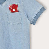 Denim shirt with embroidery - light blue