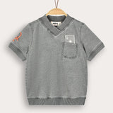 Denim shirt with embroidery - gray