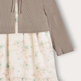 Floral dress + cardigan - green