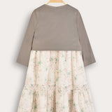 Floral dress + cardigan - green
