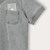Denim shirt with embroidery - gray