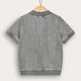 Denim shirt with embroidery - gray