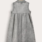 Denim sarafan with embroidery - gray