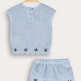 Crochet Baby Girl Set - Light Blue