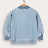 Denim shirt with embroidery - light blue
