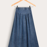 Flared Midi Skirt - Blue