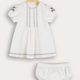Embroidered dress - white