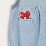 Denim overalls with embroidery - light blue