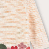 Crocheted floral knit top - beige