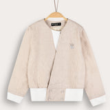 Striped Wrap Cardigan - Beige