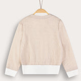 Striped Wrap Cardigan - Beige