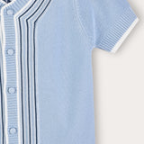 Buttoned knit shirt - light blue