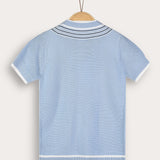 Buttoned knit shirt - light blue