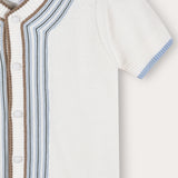 Buttoned knit shirt - cream