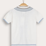 Buttoned knit shirt - cream