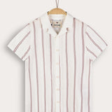 Button-down woven shirt - burgundy