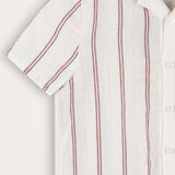 Button-down woven shirt - burgundy