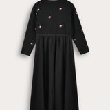 Floral cardigan and robe combination - black