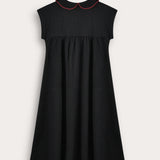Button-down collared robe - black