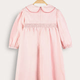 Dress with floral embroidery - pink