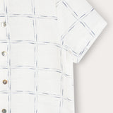 Checkered Print Button Down Shirt - Light Blue
