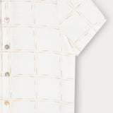 Plaid Print Button Down Shirt - Stone