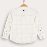 Plaid Print Button Down Shirt - Stone