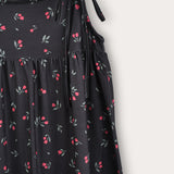 Sarafan robe with straps - black flowers
