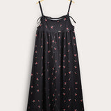 Seraphine robe with straps - cherry black