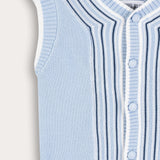 Striped knit set - light blue