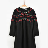 Floral knit dress - black