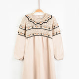 Floral knit dress - Stone