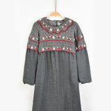 Floral knit dress - gray