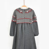 Floral knit dress - gray