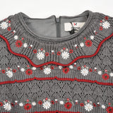 Floral knit dress - gray