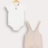 Overalls and bodysuit set - beige