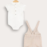 Overalls and bodysuit set - beige