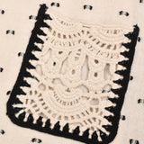 Pocket dress and knitted collar - Stone
