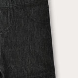 Short denim tights - black