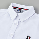 School button-down shirt with emblem - white