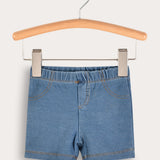 Short denim tights - blue