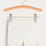 Short denim tights - white