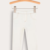 Long denim tights - white