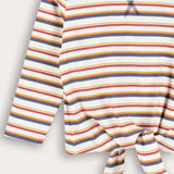 Striped girls' shirt - blue/yellow