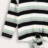 Striped girls' shirt - black / green