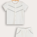 Embroidered Boys' Set - White