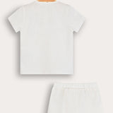 Embroidered Boys' Set - White