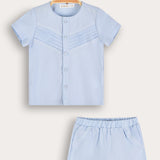 Embroidered Boys Set - Blue
