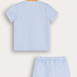 Embroidered Boys Set - Blue