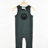 Overalls with velvet emblem - green